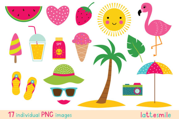 Download Cute Summer Clipart Set - Cute summer clipart Collection
