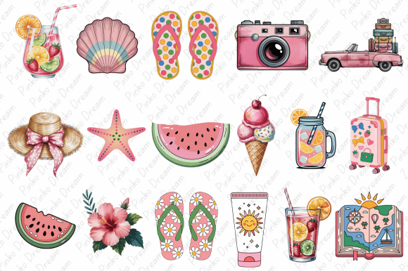 Download Cute Summer Clipart Beach Bundles Png - Cute summer clipart Collection