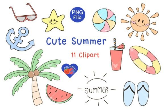 Download Cute Summer Clipart Set - Cute summer clipart Collection