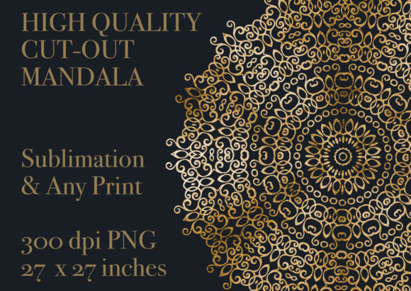 Download Luxury High Res Sublimation Gold Mandala - Premium Resources